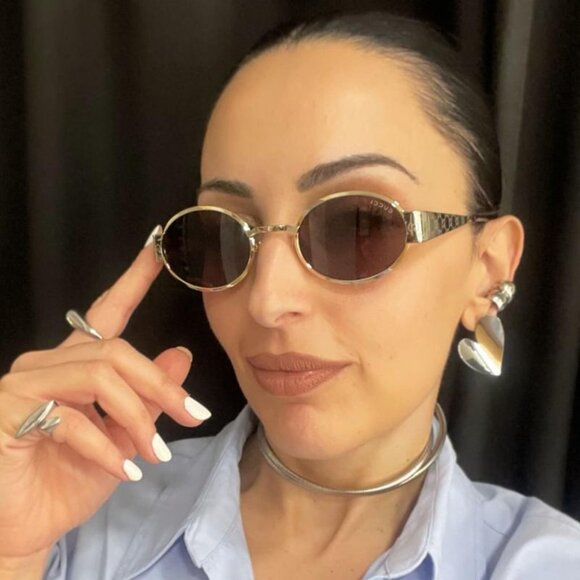 NEW GUCCI SUNGLASSES GOLD BROWN WOMEN EYEWEAR GUCCI